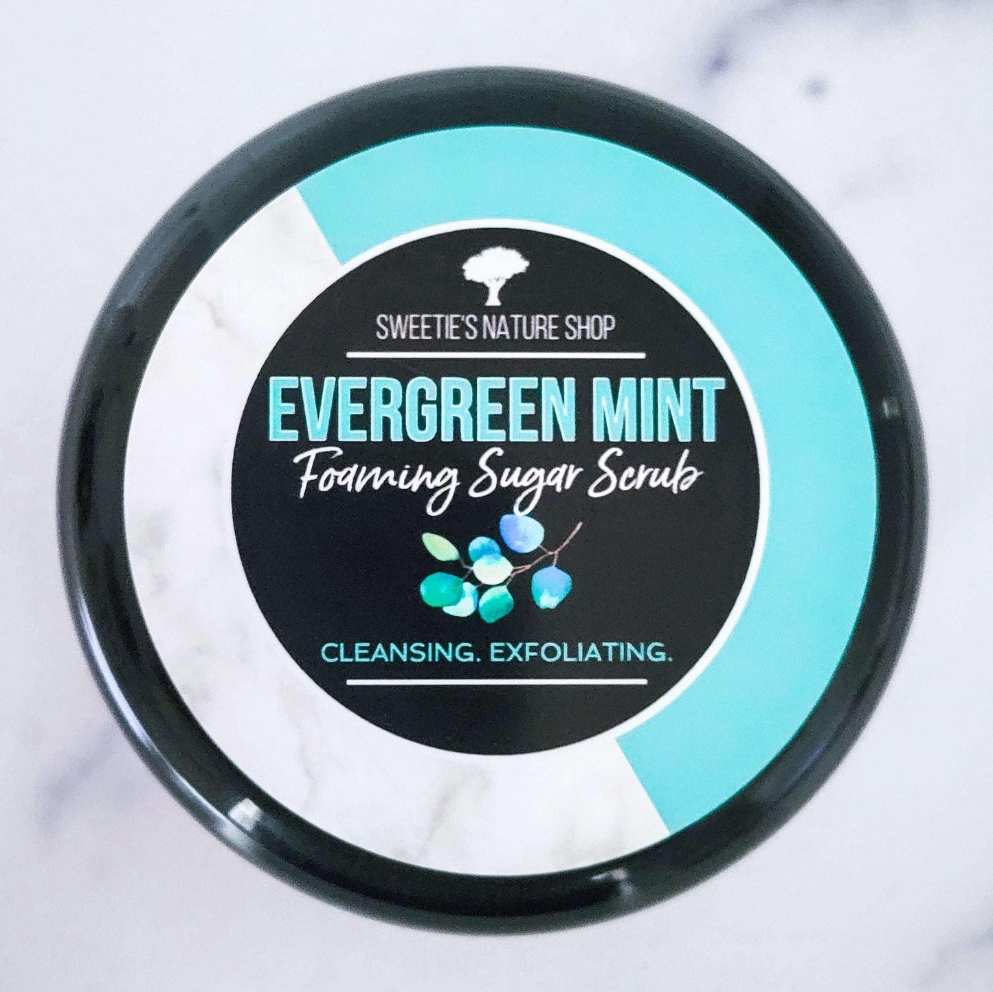 Evergreen Mint Foaming Sugar Scrub - Sweetie's Nature Shop
