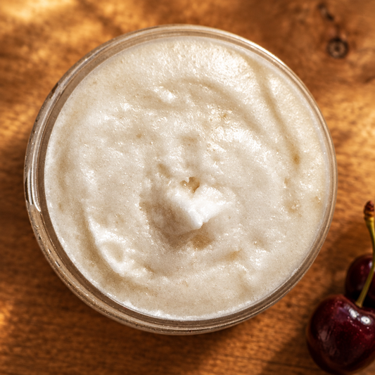 Lush Orchard Foaming Sugar Scrub - texture shot minimal