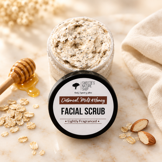 Oatmeal Milk & Honey Facial Scrub - Open Jar