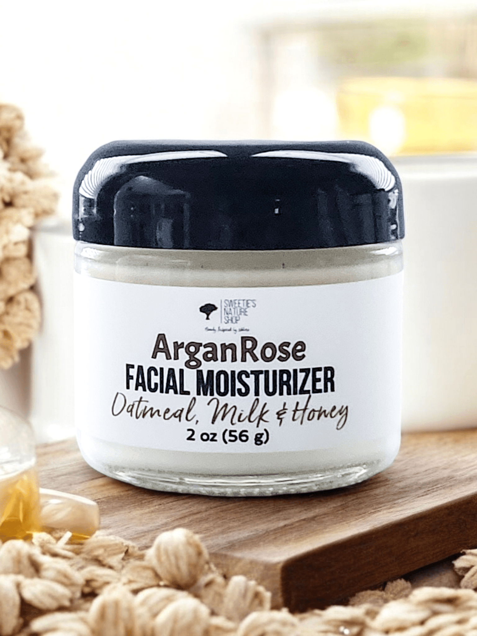 ArganRose Facial Moisturizer - Oatmeal, Milk & Honey - Sweetie's Nature Shop