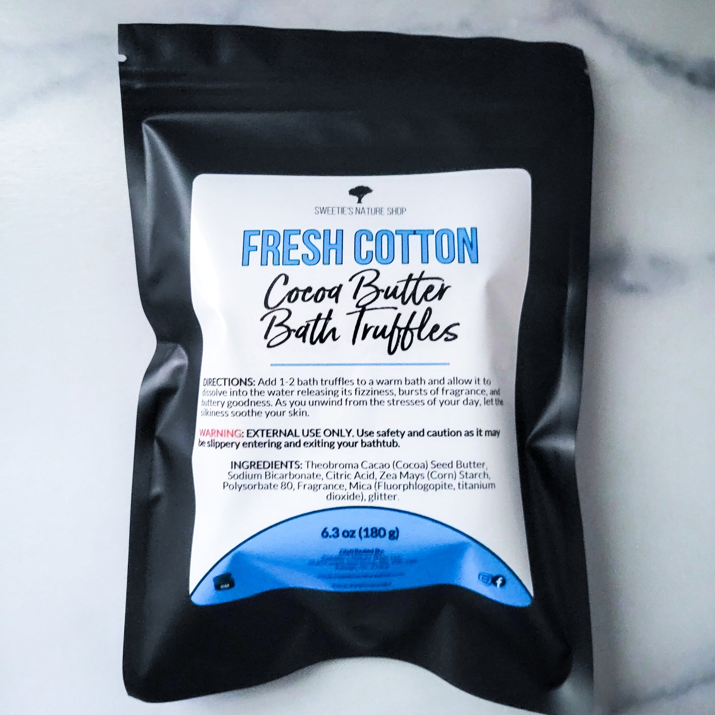 Fresh Cotton Cocoa Butter Bath Truffles (4-pack)