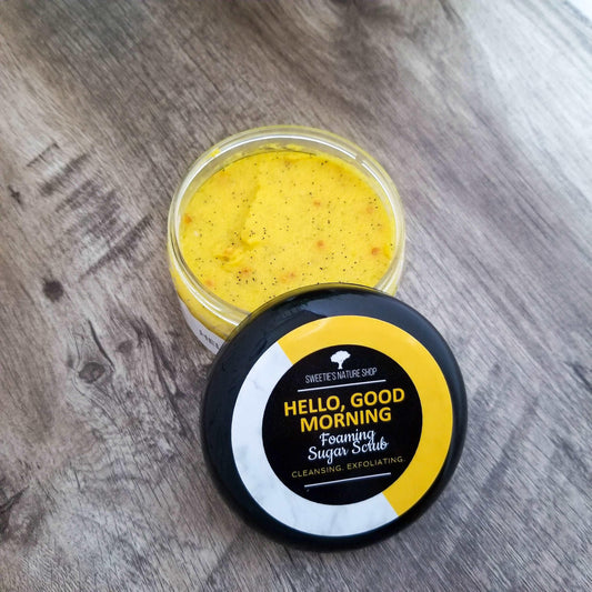 Hello, Good Morning Foaming Sugar Scrub - Sweetie's Nature Shop