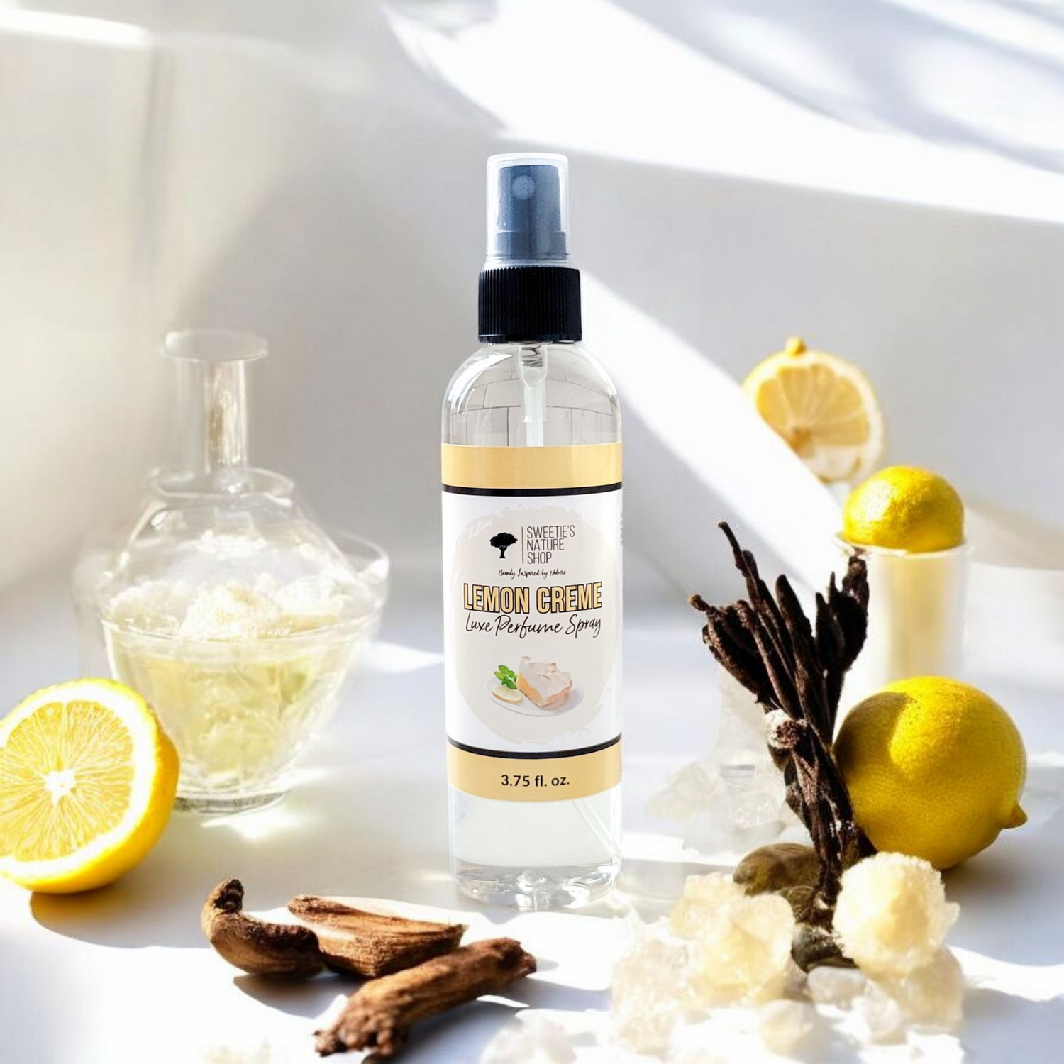 Lemon Creme Luxe Perfume Spray bottle