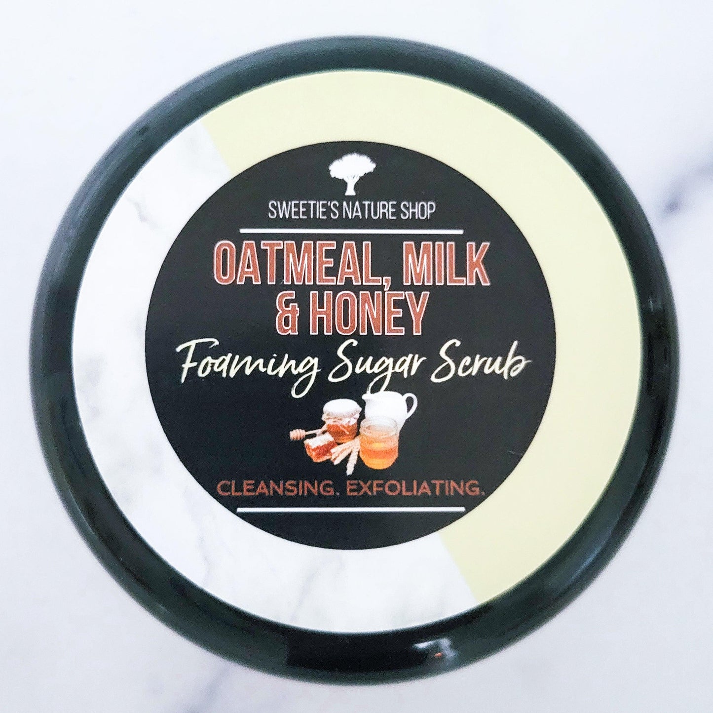 Oatmeal, Milk & Honey Foaming Sugar Scrub - Sweetie's Nature Shop
