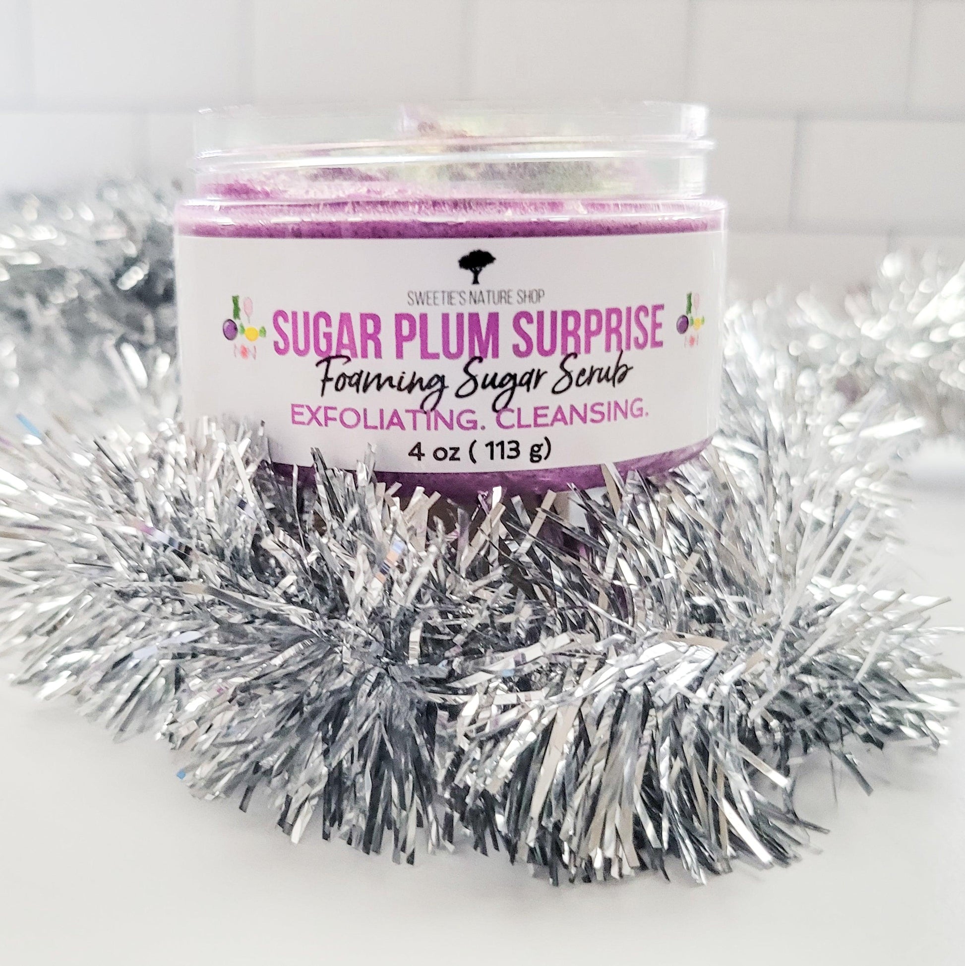 Sugar Plum Surprise Foaming Sugar Scrub - Sweetie's Nature Shop
