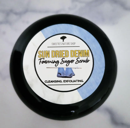 Sun Dried Denim Foaming Sugar Scrub - Sweetie's Nature Shop
