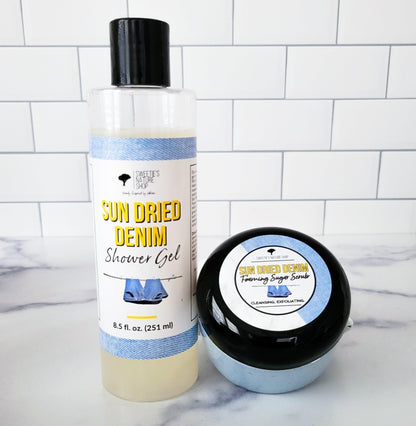 Sun Dried Denim Foaming Sugar Scrub - Sweetie's Nature Shop