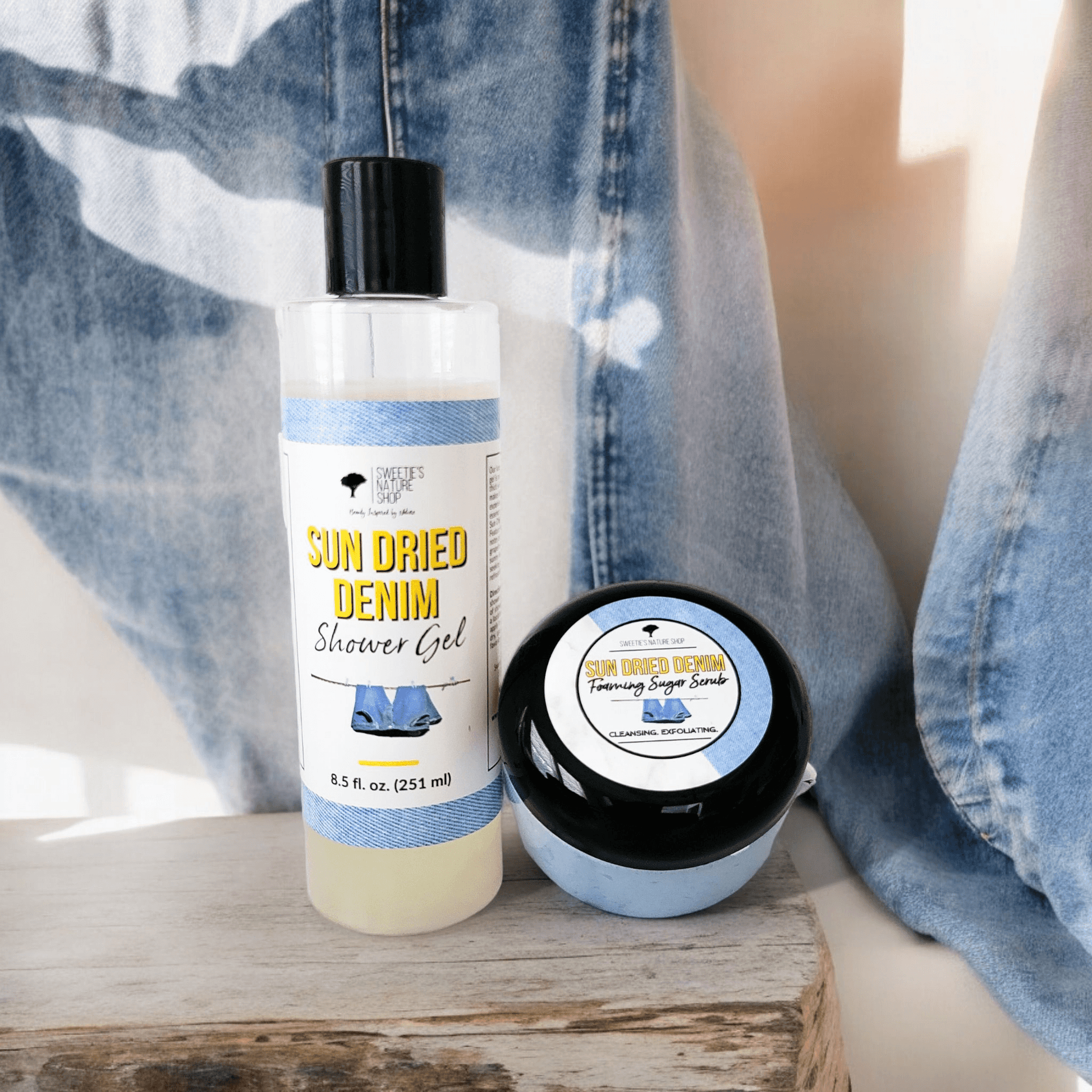 Sun Dried Denim Foaming Sugar Scrub - Sweetie's Nature Shop