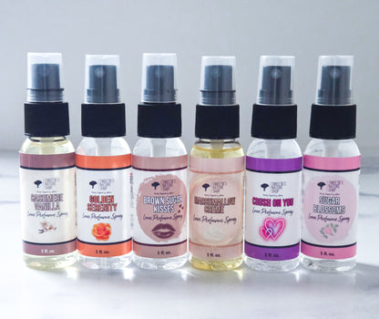 Six perfume  spray minis showing options for the discovery set.