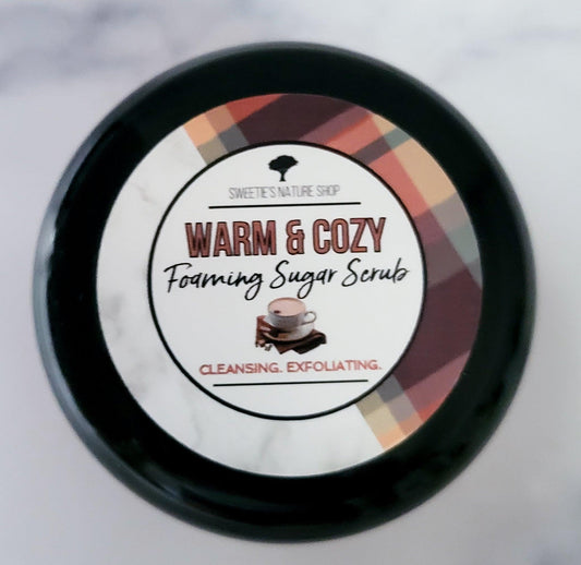 Warm & Cozy Foaming Sugar Scrub - Sweetie's Nature Shop