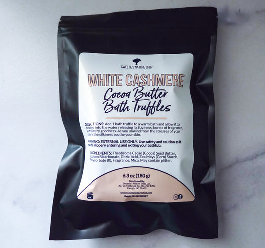 White Cashmere Cocoa Butter Bath Truffles (4-pack)