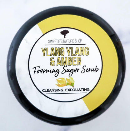 Ylang Ylang & Amber Foaming Sugar Scrub - Sweetie's Nature Shop