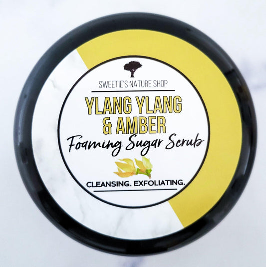 Ylang Ylang & Amber Foaming Sugar Scrub - Sweetie's Nature Shop