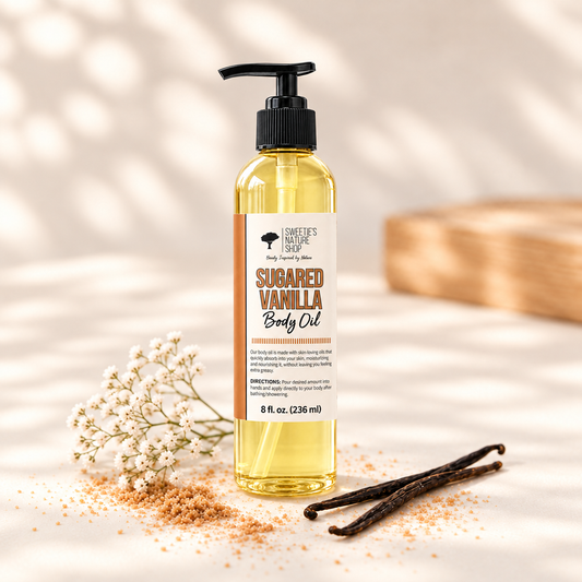 Sugared Vanilla Body Oil using the saved line background