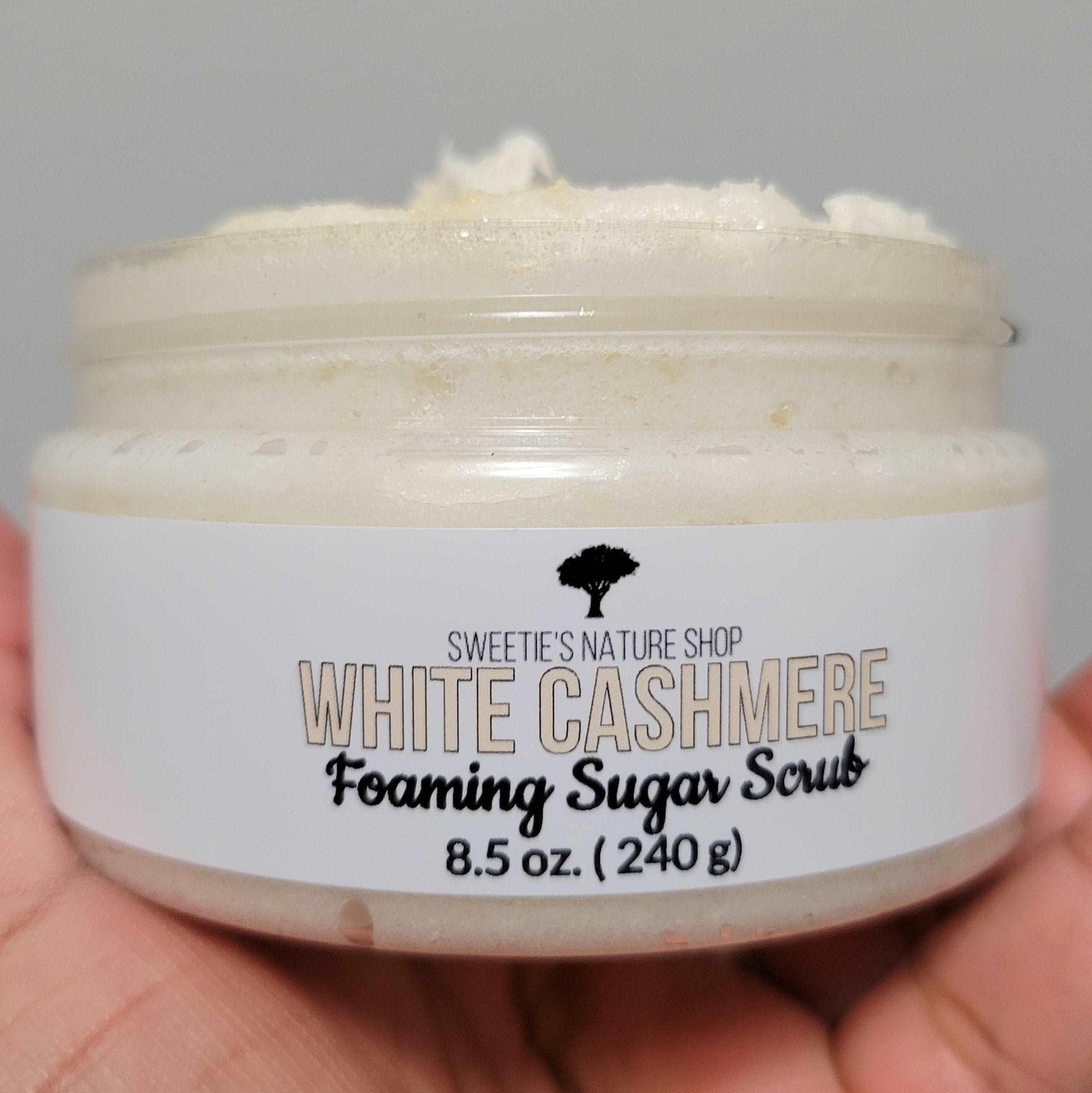 White Cashmere Foaming Sugar Scrub - Sweetie's Nature Shop