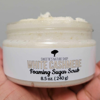 White Cashmere Foaming Sugar Scrub - Sweetie's Nature Shop