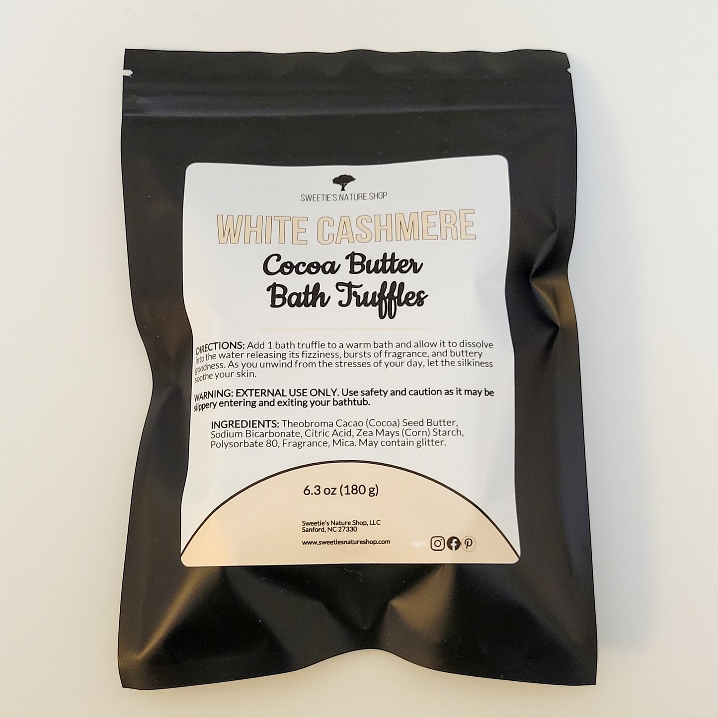 White Cashmere Cocoa Butter Bath Truffles (4-pack)